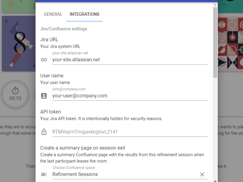 Filling in Jira API token