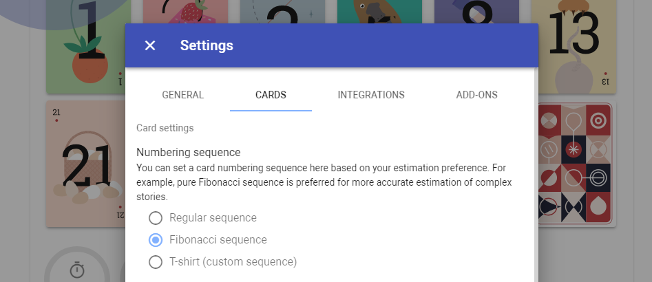 Custom card sequence
