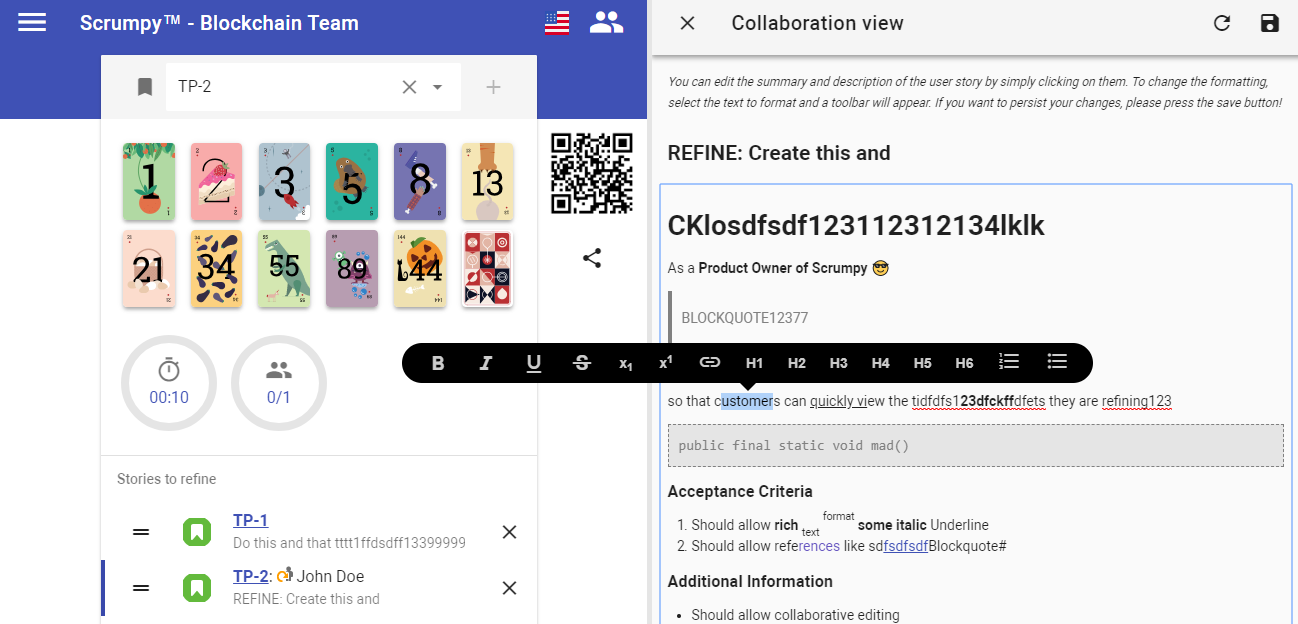 Collaboration editor