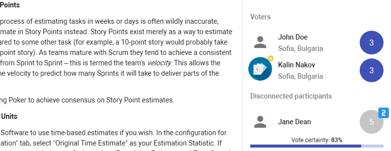 Disconnected participants